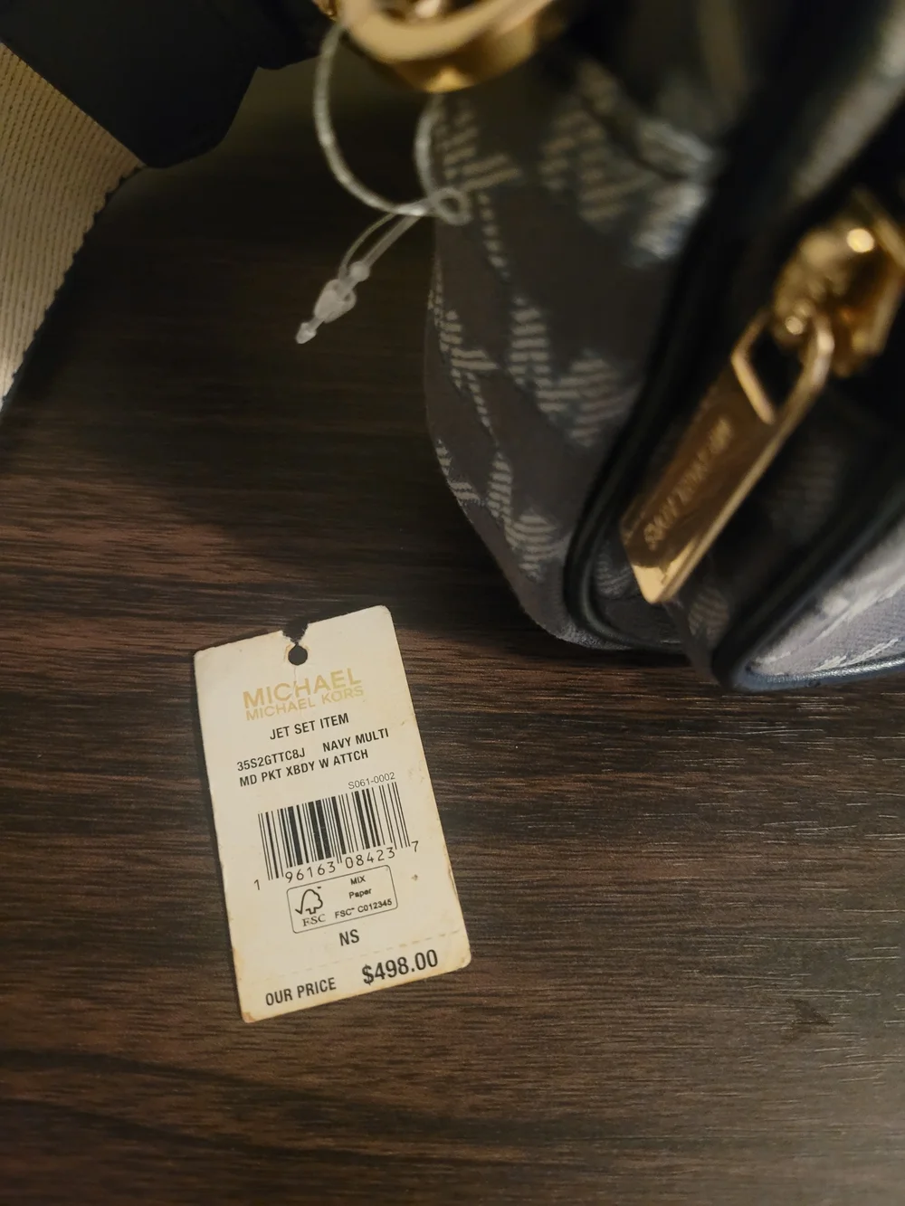 Michael Kors Navy MK Logo Crossbody Bag